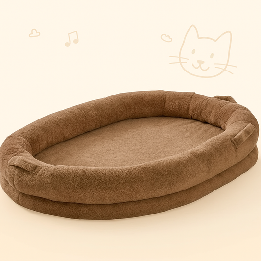 Large Human Dog Bed with Washable Faux Rabbit Fur