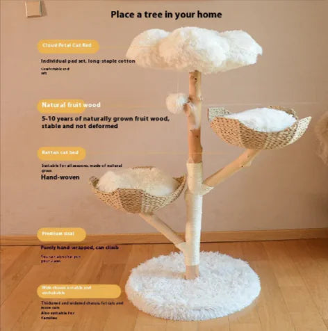 Solid Wood Cat Climbing Tree