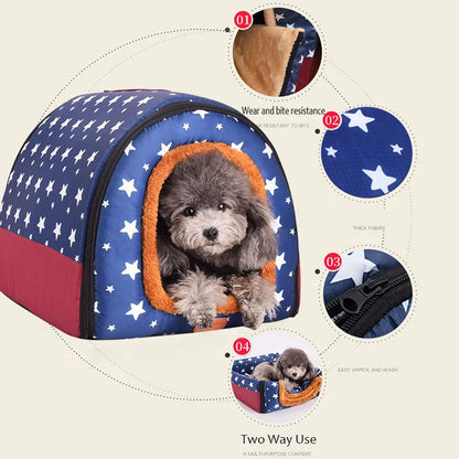 Portable Warm Pet Kennel Bed