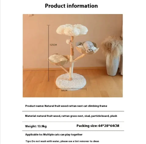 Solid Wood Cat Climbing Tree