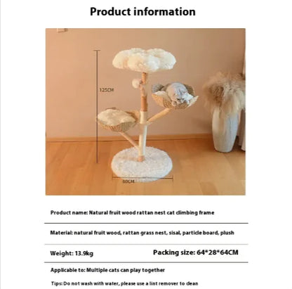 Solid Wood Cat Climbing Tree